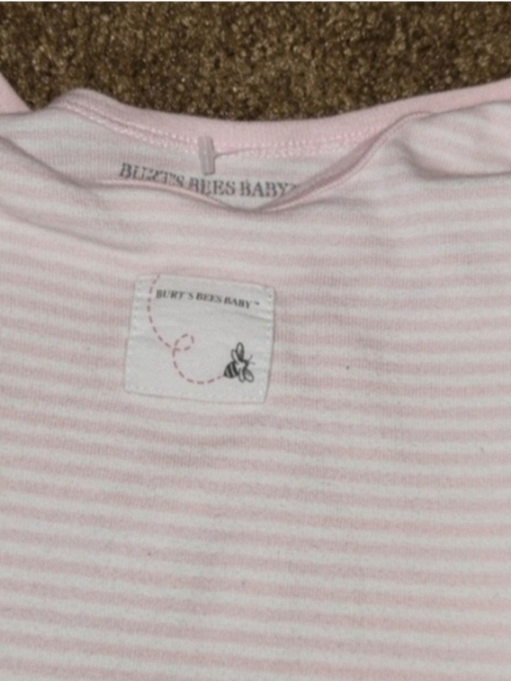 Burt's Bees Baby Pink Striped Baby  Onesie